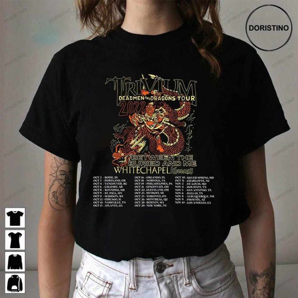 Deadmen And Dragons Tour 2022 Trivium Limited Edition T-shirts